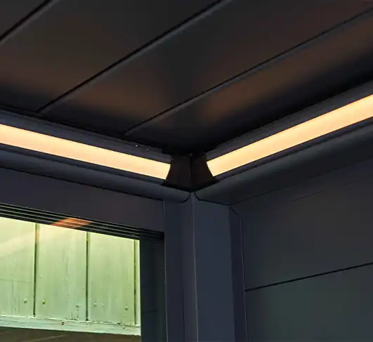 Louvered Roof With Lighting