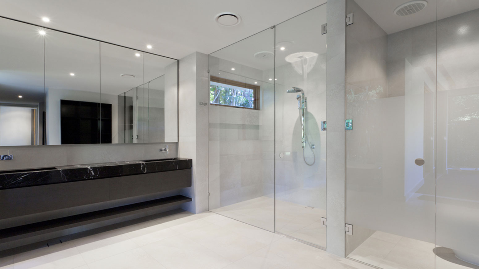 Large Mirror in Bathroom