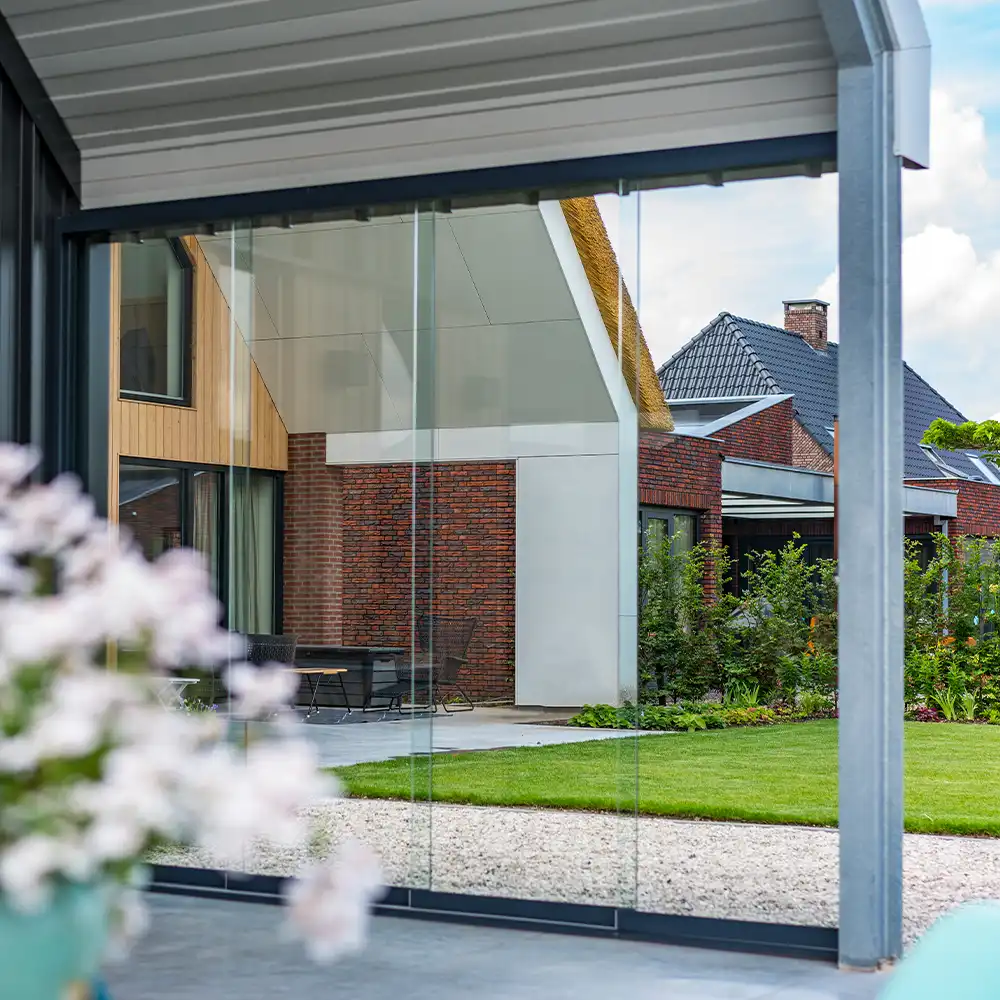 What are glass sliding doors used for