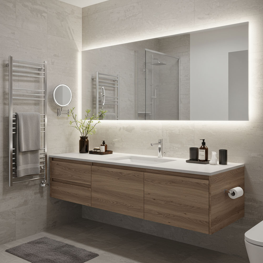 bespoke bathroom glass mirror