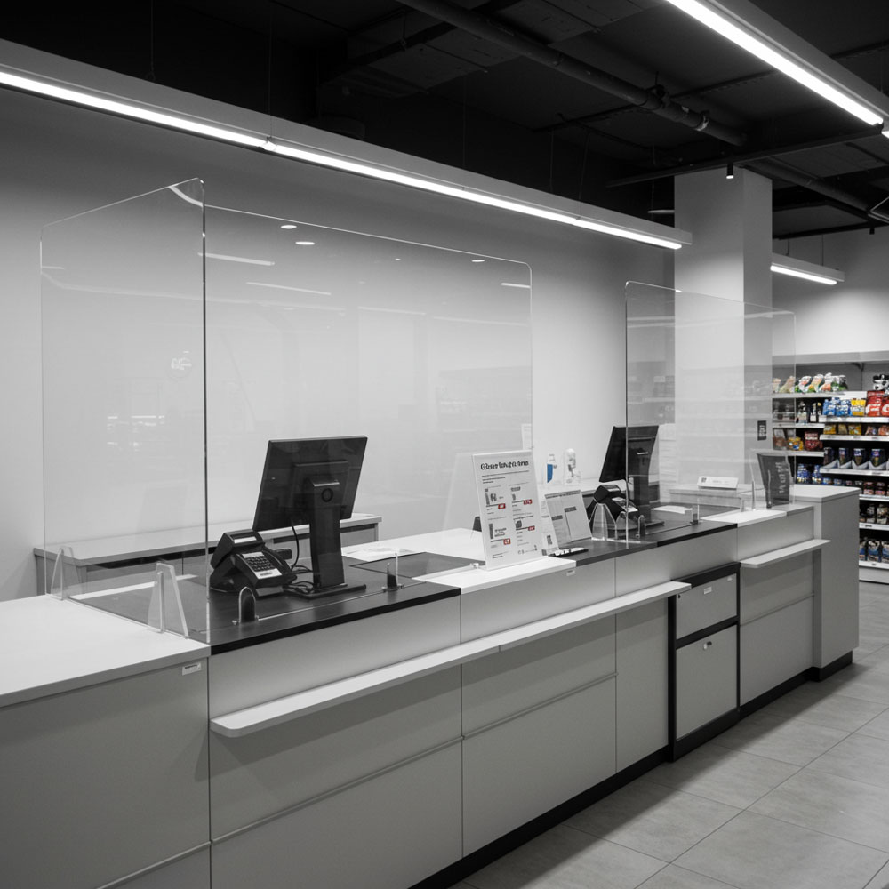 covid screens retail tills