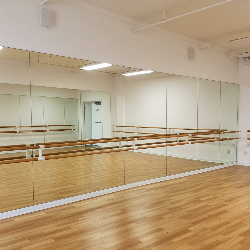 dance studio glass mirror