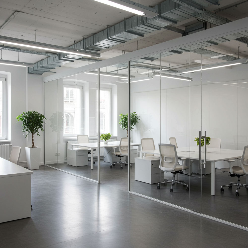 glass office partition walls